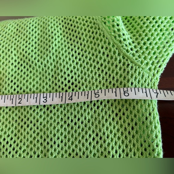 Lime Green 100% Cotton Women's Button Front Sweater by Bianca Nygard - Picture 6 of 8